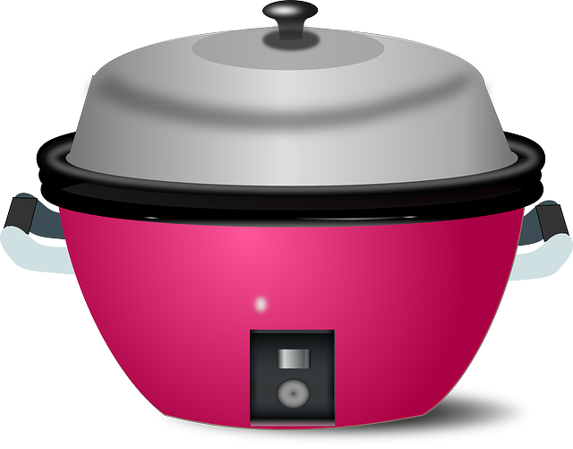 一人暮らしの部屋で小型炊飯器を前にどれにしようか悩む女性