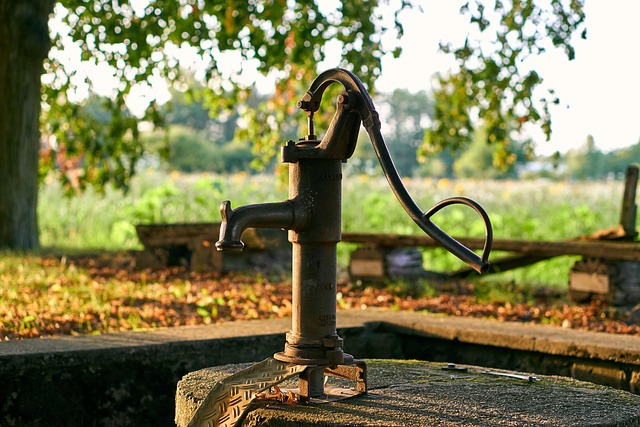 電動給水ポンプを使って水を確保し、安心している家族