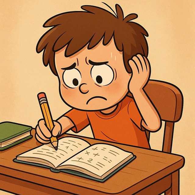 悩んでいる親と学習椅子のイメージ