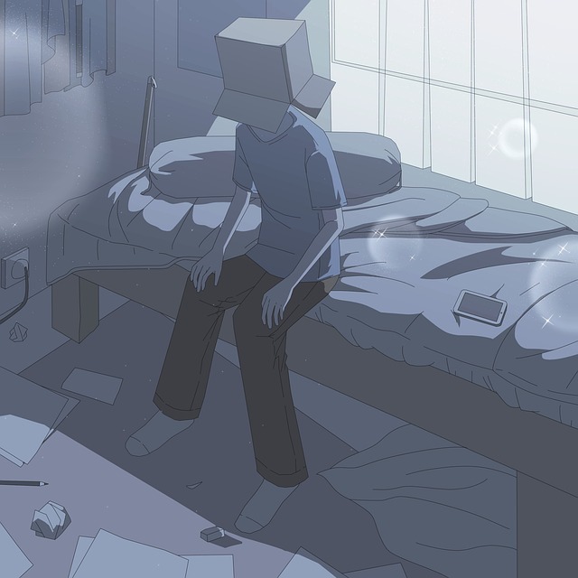 ダンベルが散らかった部屋で困惑する人