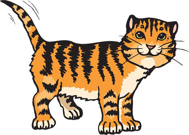 悩んでいる飼い主と猫のイラスト
