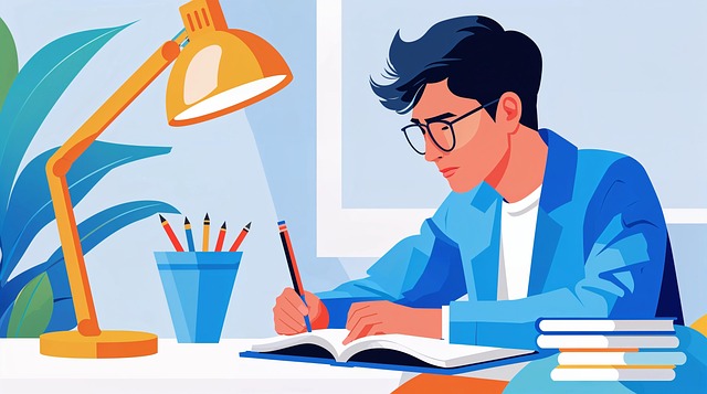 語学学習の注意点を示す標識と、多様な学習方法のイラスト