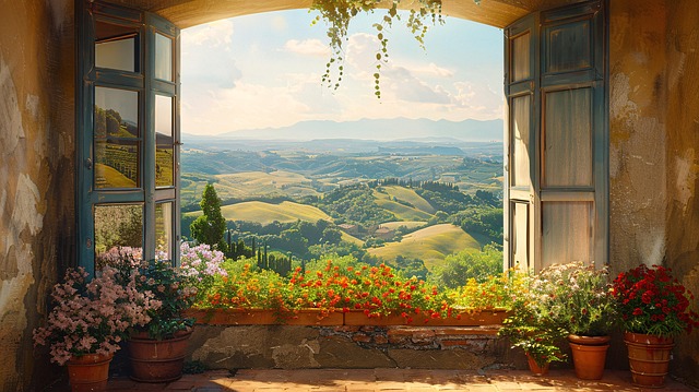 窓を開けて換気する部屋とペットのイメージ