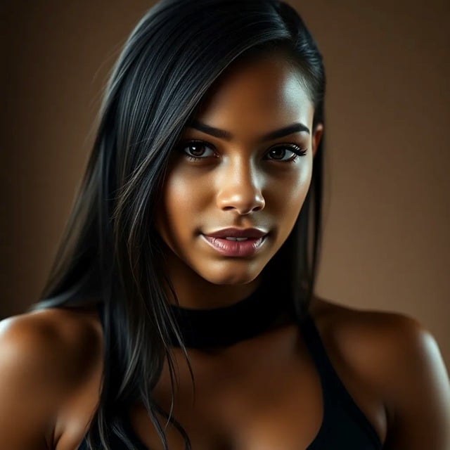 美顔器を使って笑顔で自信に満ちた女性のイメージ