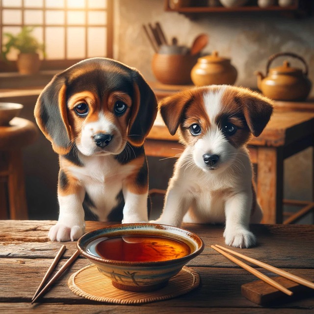 犬が健康的な食事をしている様子