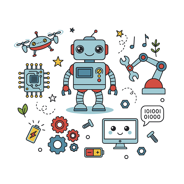 子供がプログラミング教材ロボットで楽しそうに学ぶ様子